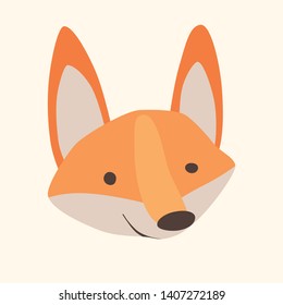 Fox cub character icon flat vector silly diverse tender adorable