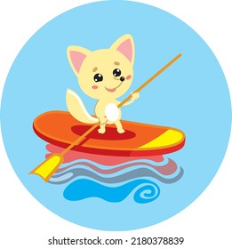 A fox cub on a sapboard
