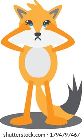 
a fox cub was seen standing and crying mournfully