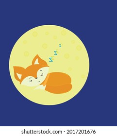 The fox cub wishes good night and sweet dreams
