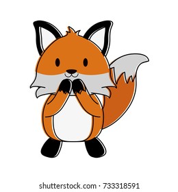 fox cute animal cartoon icon image 