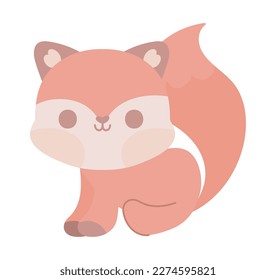 fox cute animal icon isolated