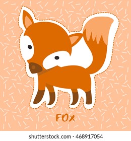 Fox : Cute Animal Set :  Vector Illustration
