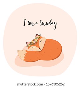 Fox Cute animal vector design hand drawn doodle