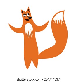 Fox cute cartoon vector illustration