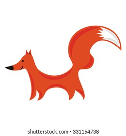 Fox cute cartoon vector illustration