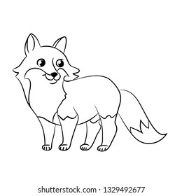 
fox cute outline