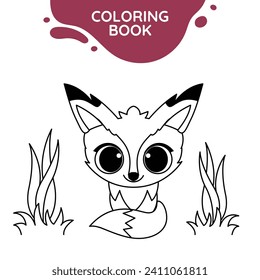fox cute outline drawing suitable for coloring books for children black and white educational preschool activity sheet vector isolated