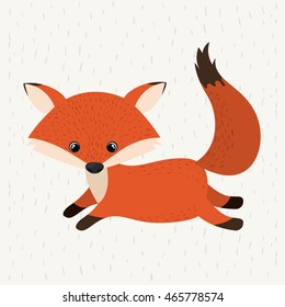 fox cute wildlife icon vector isolated graphic