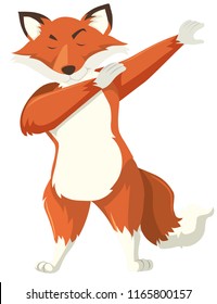 A fox dab on white background illustration