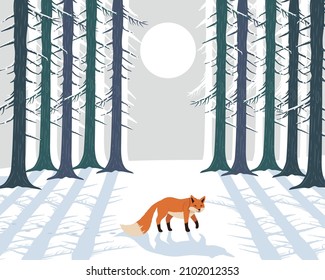 fox in day seascape scene