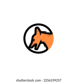 Fox Den logo design icon. Fox Den logo design inspiration. Fox animal logo design template. Animal symbol logotype. Fox symbol silhouette.