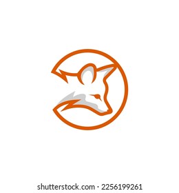 Fox Den logo design icon. Fox Den logo design inspiration. Fox animal logo design template. Animal symbol logotype. Fox symbol silhouette.