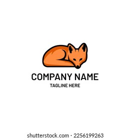 Fox Den logo design icon. Fox Den logo design inspiration. Fox animal logo design template. Animal symbol logotype. Fox symbol silhouette.