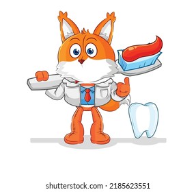 the fox dentist illustration. character vector