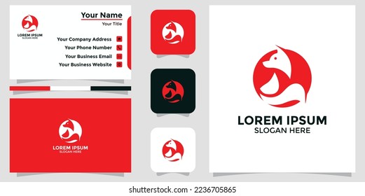 fox design logo and branding card