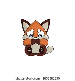 Fox design vector on white background. Cute fox logo or icon