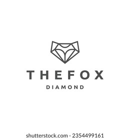 Fox diamond logo icon design template flat vector