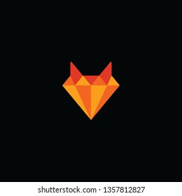Fox Diamond Logo Template Vector