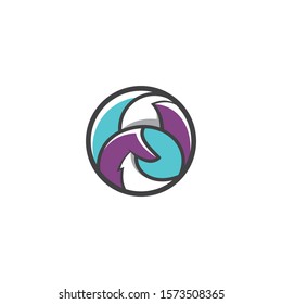 Fox dog logo icon vector