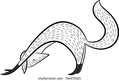 fox doing yoga