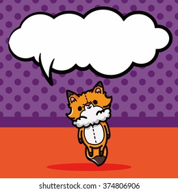 fox doll doodle, speech bubble