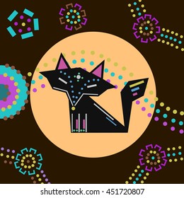 Fox in Dot Painting