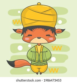 Fox dressed in arabic clothes
