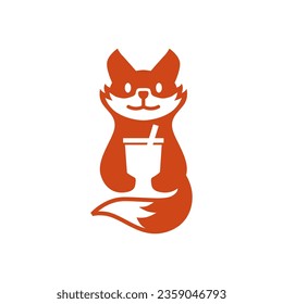 Fuchsdrink-Logo-Maskottchen, Vektorsymbol