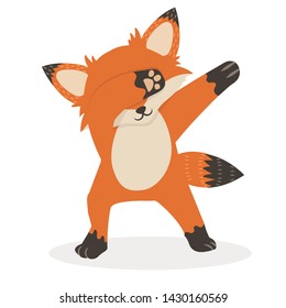 Fox Dub dancing sign cartoon vector