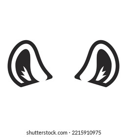 Fox ear icon on a white background. Vector illustration