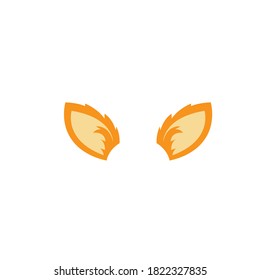 diseño de la ilustración del vector del icono de oreja de zorro