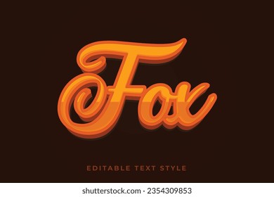 Fox editable 3d text style effect in with dark background