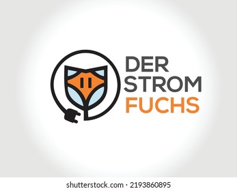 Fuchs-E-Logo-Design.Vektorsymbol und Logo-Vorlage