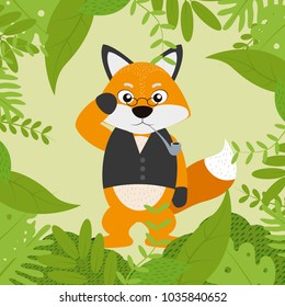 Fox with elegant clothes