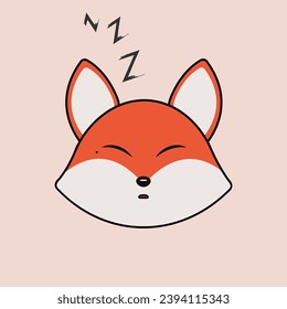 Fox with emotions in flat style, vector design
