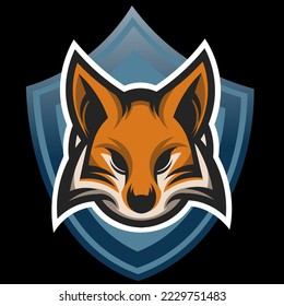 fox e-sport logo design. vector design and illustration. for esport logo, tshirt design and others