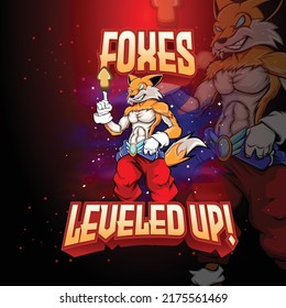 Fox esport mascot logo design 