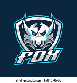 fox for esport and sport mascot logo vector illustration