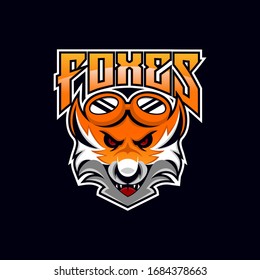 fox for esport and sport mascot logo vector illustration