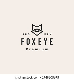 fox eye vision hipster vintage logo vector icon illustration