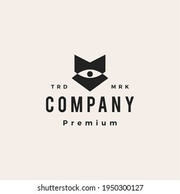 fox eye vision hipster vintage logo vector icon illustration