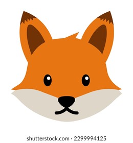 Fox face animal vector flat icon. Isolated fox face emoji illustration