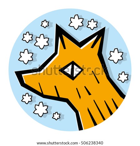 Fox face avatar icon with snowflakes.
