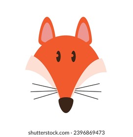 fox face cartoon character vector illustration
