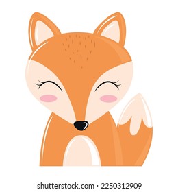 fox face cartoon icon isolated