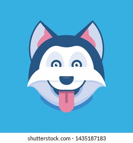 fox face colorful background vector icon