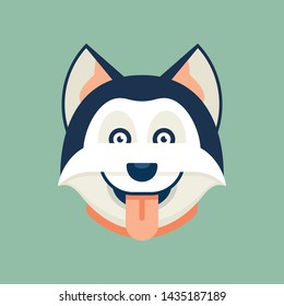 fox face colorful background vector icon