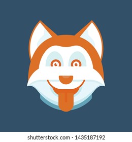 fox face colorful background vector icon