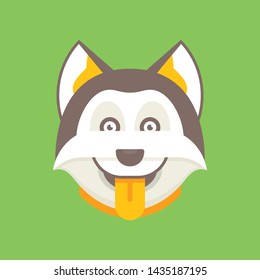 fox face colorful background vector icon